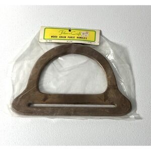 Vintage Fibre Craft Wood Grain‎ Purse Handles Bag Making Crochet Macrame NOS